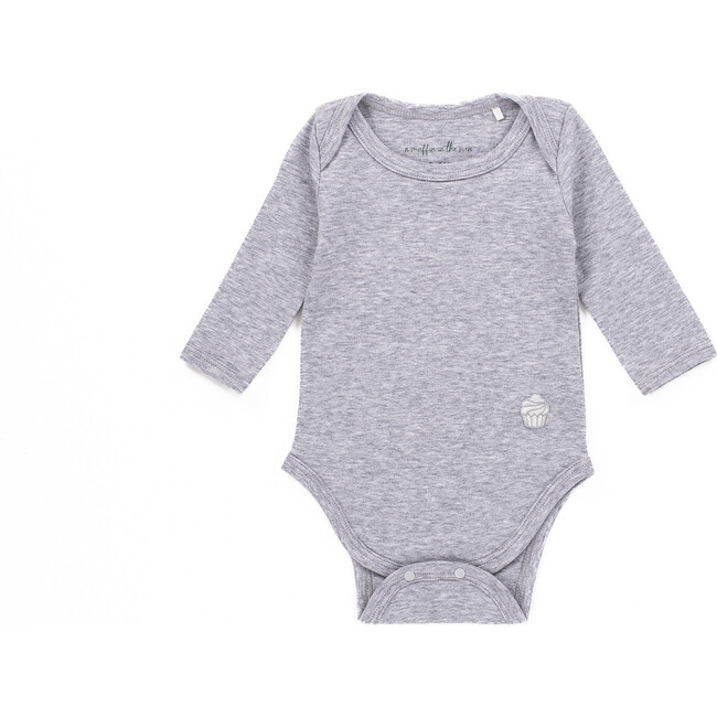The Muffin Onesie with Long Sleeves, Heather Grey