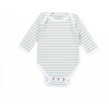 The Muffin Onesie with Long Sleeves, Green Stripes - Onesies - 1 - thumbnail