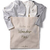 The Muffin Onesie Set with Long Sleeves, Heather Grey Stripe - Onesies - 2