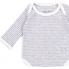 The Muffin Onesie with Long Sleeves, Heather Grey Stripe - Onesies - 2 - thumbnail