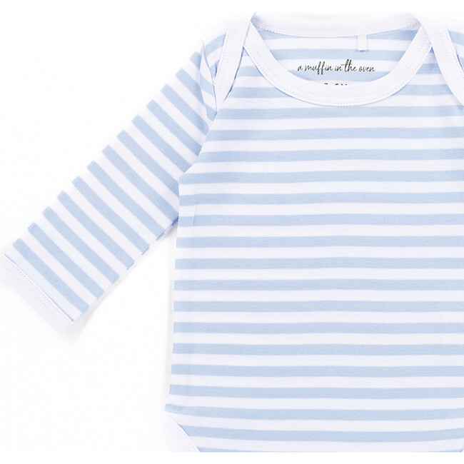 The Muffin Onesie with Long Sleeves, Blue Stripes - Onesies - 2