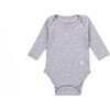 The Muffin Onesie Set with Long Sleeves, Heather Grey Stripe - Onesies - 3