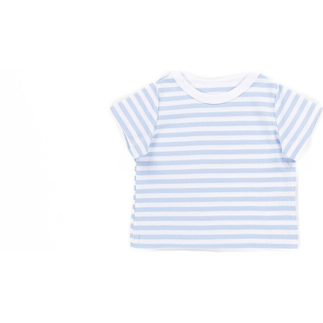 The Muffin Lullaby Top with Short Sleeves, Blue Stripes