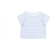 The Muffin Lullaby Top with Short Sleeves, Blue Stripes - Pajamas - 1 - thumbnail