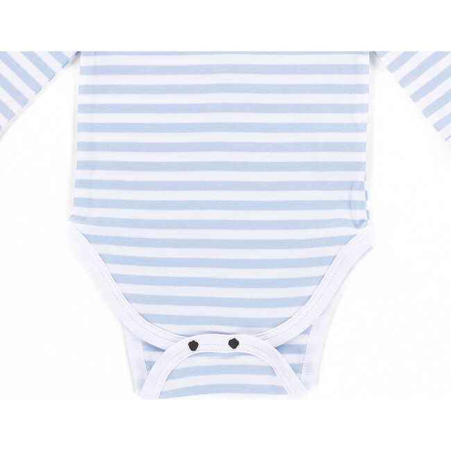The Muffin Onesie with Long Sleeves, Blue Stripes - Onesies - 3