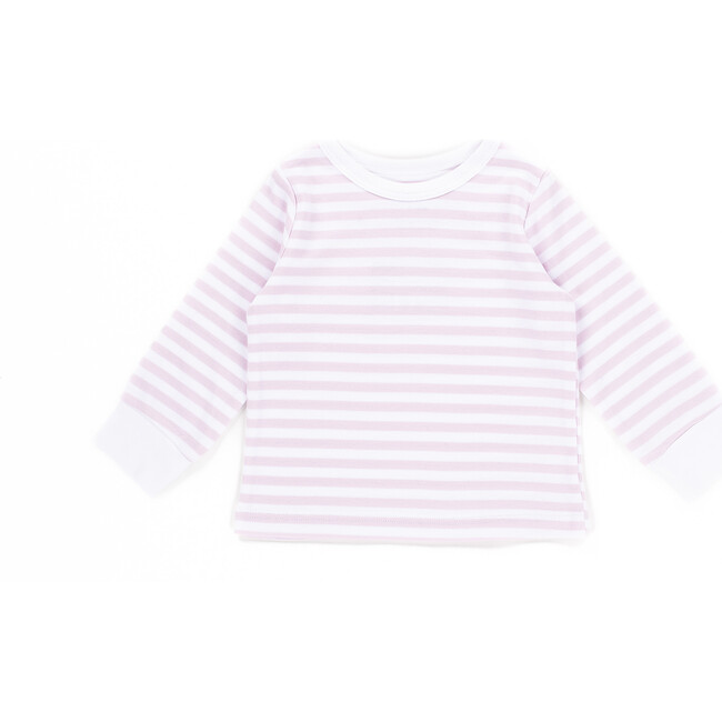 The Muffin Lullaby Top with Long Sleeves, Pink Stripes