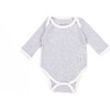 The Muffin Onesie Set with Long Sleeves, Heather Grey Stripe - Onesies - 4