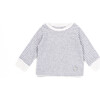 The Muffin Lullaby Top with Long Sleeves, Heather Grey Stripe - Pajamas - 1 - thumbnail