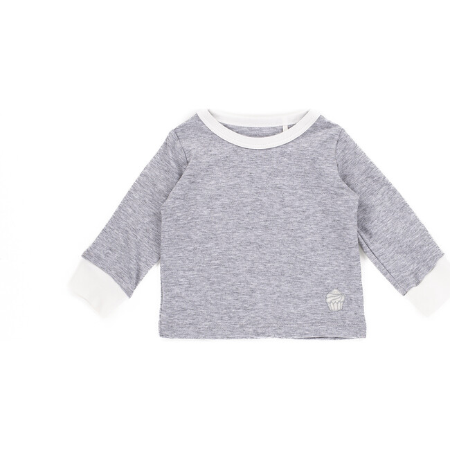 The Muffin Lullaby Top with Long Sleeves, Heather Grey