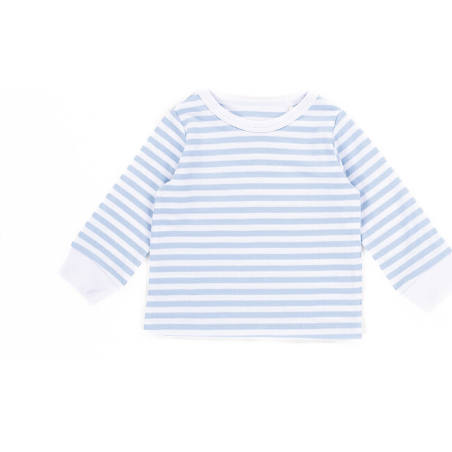 The Muffin Lullaby Top with Long Sleeves, Blue Stripes