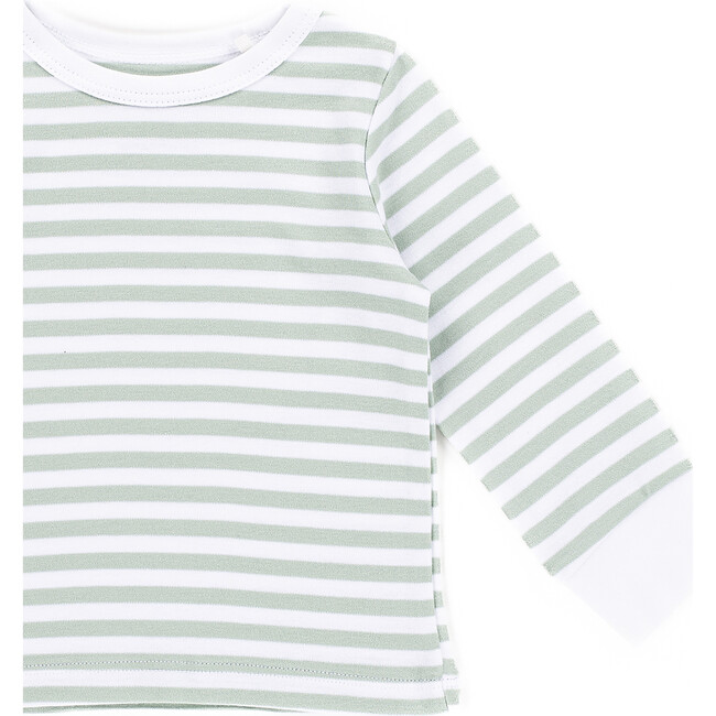 The Muffin Lullaby Top with Long Sleeves, Green Stripes