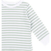 The Muffin Lullaby Top with Long Sleeves, Green Stripes - Pajamas - 2