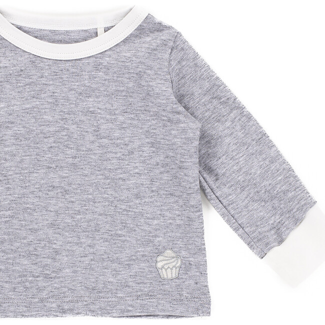 The Muffin Lullaby Top with Long Sleeves, Heather Grey