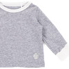 The Muffin Lullaby Top with Long Sleeves, Heather Grey - Pajamas - 2