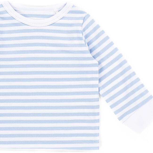 The Muffin Lullaby Top with Long Sleeves, Blue Stripes