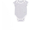 The Muffin Onesie with Short Sleeves, Heather Grey Stripe - Onesies - 1 - thumbnail