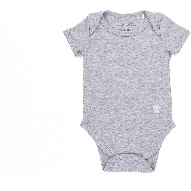 The Muffin Onesie with Short Sleeves, Heather Grey