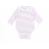 The Muffin Onesie with Long Sleeves, Pink Stripes - Onesies - 1 - thumbnail