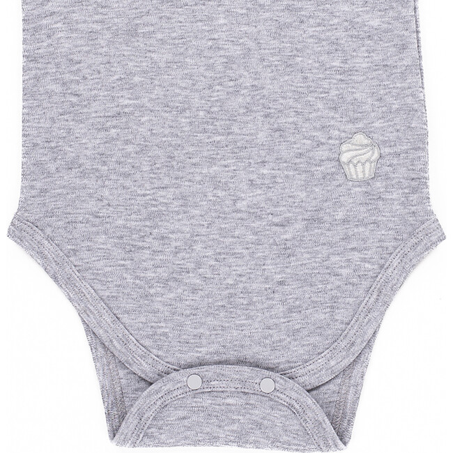 The Muffin Onesie with Short Sleeves, Heather Grey - Onesies - 3