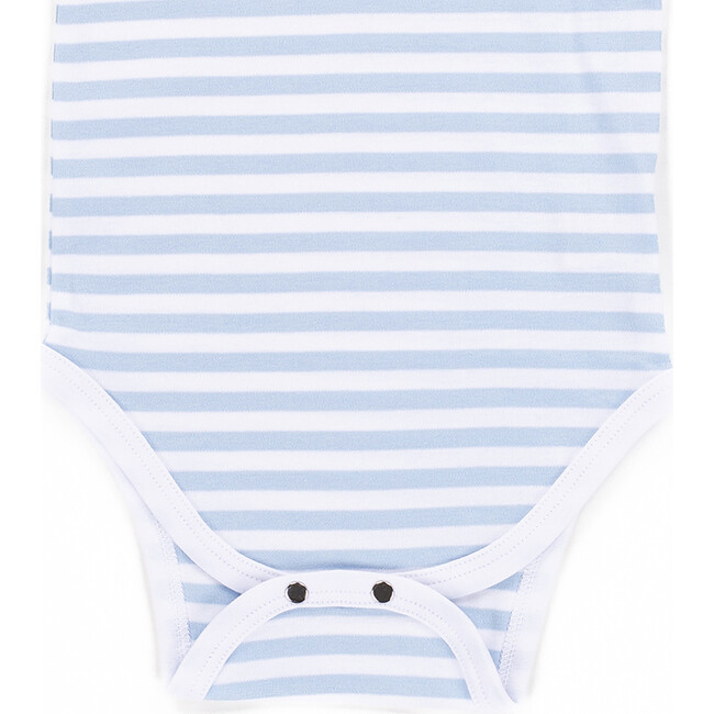 The Muffin Onesie with Short Sleeves, Blue Stripes - Onesies - 3
