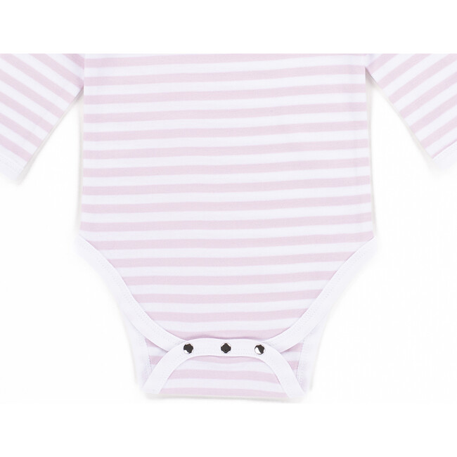 The Muffin Onesie with Long Sleeves, Pink Stripes - Onesies - 3