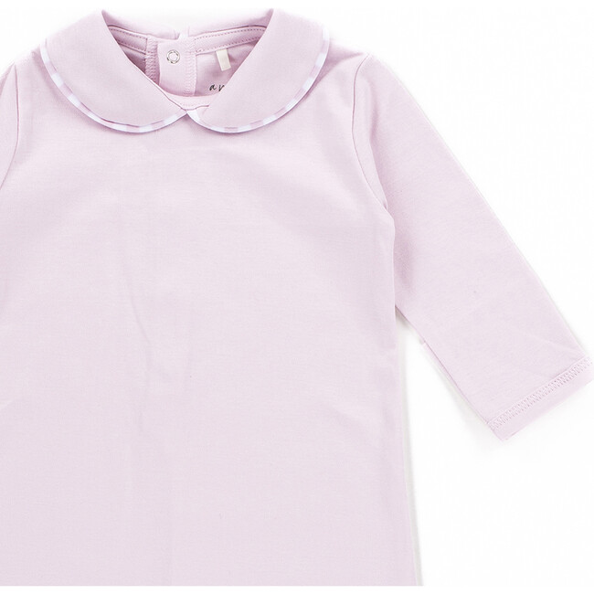 The Muffin Collar Button-Up Playsuit with Long Sleeves, Muffin Pink - Rompers - 2