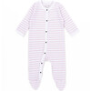 The Muffin Button-Up Playsuit with Long Sleeves, Pink Stripes - Rompers - 1 - thumbnail