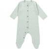 The Muffin Button-Up Playsuit with Long Sleeves, Muffin Green - Rompers - 1 - thumbnail