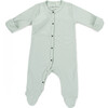 The Muffin Button-Up Playsuit with Long Sleeves, Muffin Green - Rompers - 2