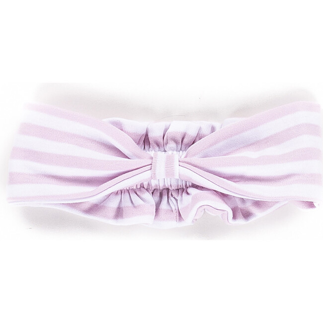 The Muffin Bow Headband, Pink Stripes