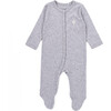 The Muffin Button-Up Playsuit with Long Sleeves, Heather Grey - Rompers - 1 - thumbnail
