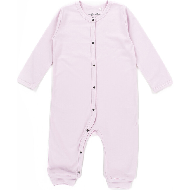 The Muffin Button-Up Playsuit with Long Sleeves, Muffin Pink - Rompers - 3