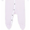 The Muffin Button-Up Playsuit with Long Sleeves, Pink Stripes - Rompers - 4