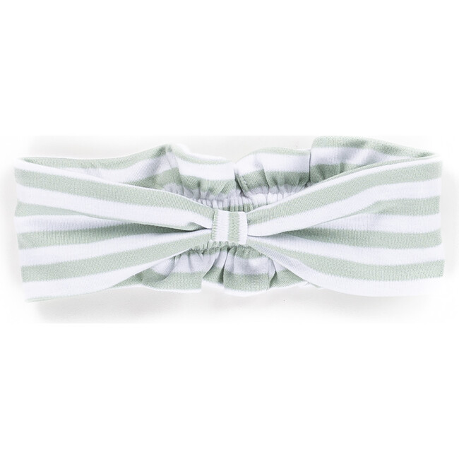 The Muffin Bow Headband, Green Stripes