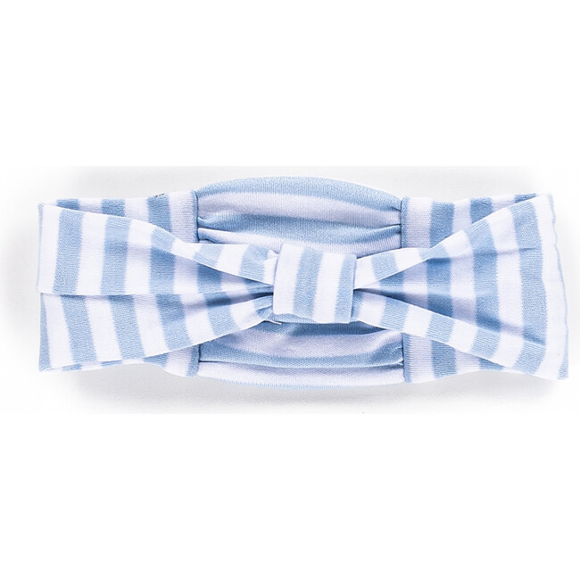 The Muffin Bow Headband, Blue Stripes - Hair Accessories - 1