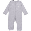 The Muffin Button-Up Playsuit with Long Sleeves, Heather Grey - Rompers - 3