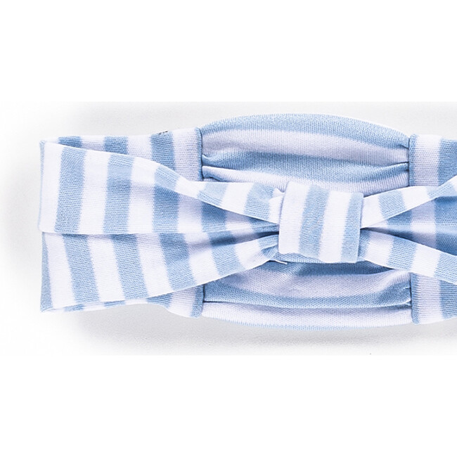 The Muffin Bow Headband, Blue Stripes - Hair Accessories - 2