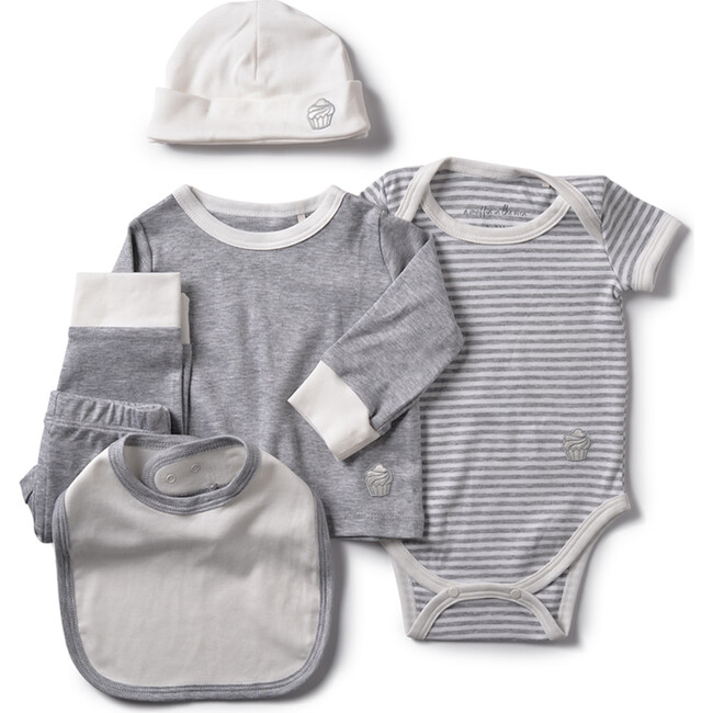 The Muffin Lullaby Set with Accessories, Heather Grey Stripe - Mixed Gift Set - 1