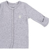 The Muffin Button-Up Playsuit with Long Sleeves, Heather Grey - Rompers - 4