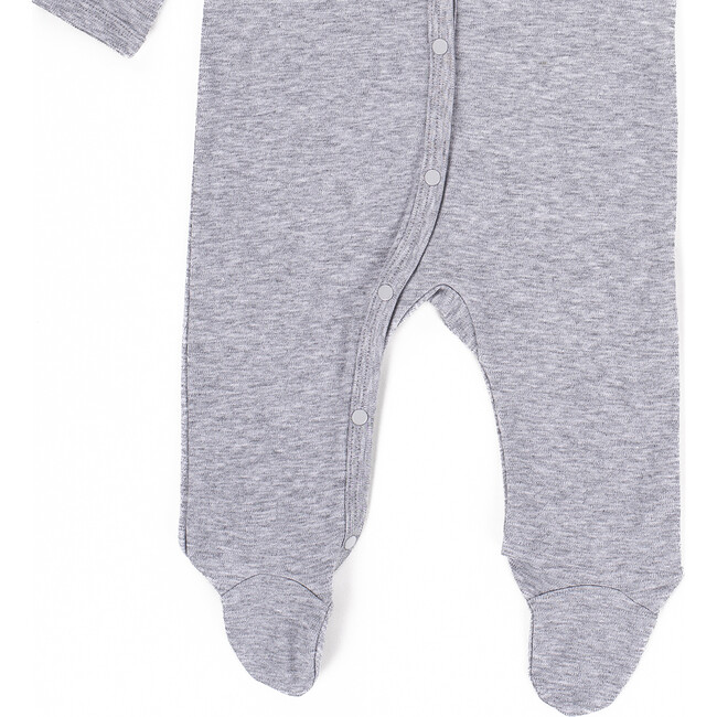 The Muffin Button-Up Playsuit with Long Sleeves, Heather Grey - Rompers - 5
