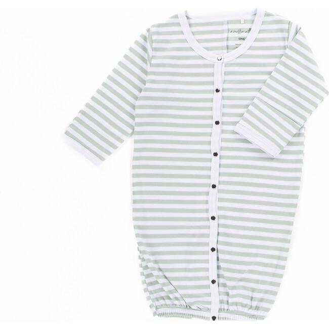 The Muffin Angel Suit, Green Stripes - Nightgowns - 2