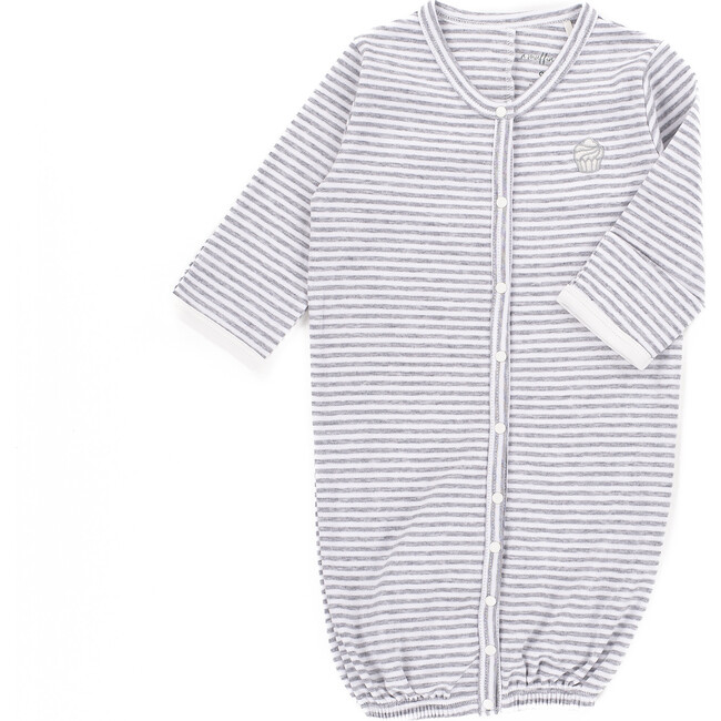 The Muffin Angel Suit, Heather Grey Stripe