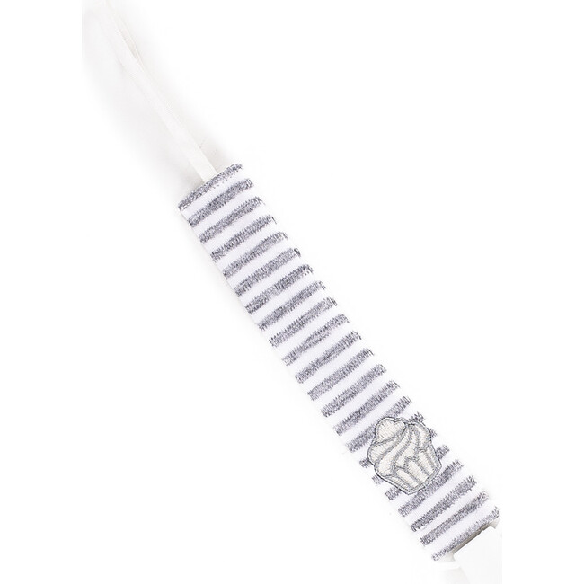 Save The Binky Pacifier Clip, Heather Grey Stripe - Pacifiers - 1