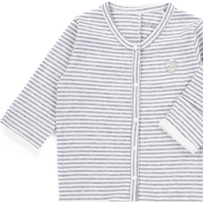 The Muffin Angel Suit, Heather Grey Stripe - Nightgowns - 3