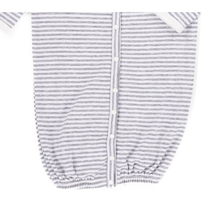 The Muffin Angel Suit, Heather Grey Stripe - Nightgowns - 4