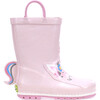 Unity Unicorn Printed Rubber Rain Boot, Soft Rose - Rain Boots - 1 - thumbnail