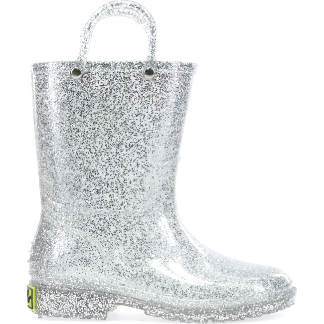 Glitter PVC Rain Boot, Silver