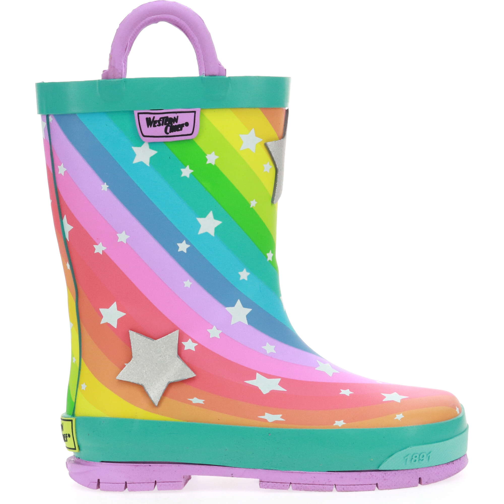 Superstar Printed Rubber Rain Boot, Teal - Western Chief