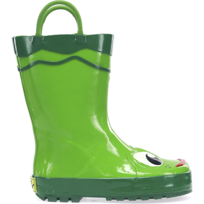 Frog Printed Rubber Rain Boot, Green