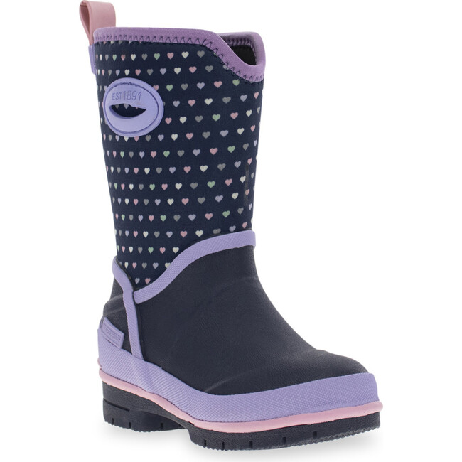 Sweet Hearts Neoprene Rubber Boot, Navy - Rain Boots - 2
